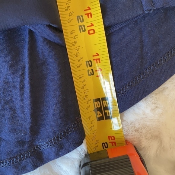 White House Black Market Navy Drape-Front Long Sleeve Blouse Size Medium - Picture 10 of 10